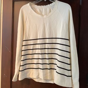 Cream, black striped sweatshirt